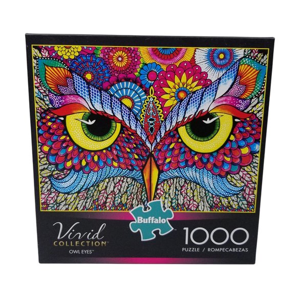 Buffalo Jigsaw Puzzle Owl Eyes Vivid Collection - Picture 1 of 7